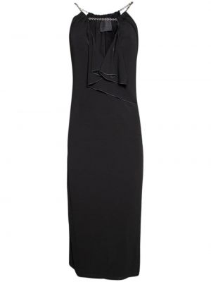 Czarna sukienka koktajlowa drapowana Givenchy