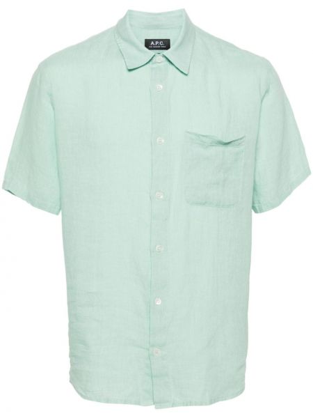 Λινό πουκάμισο A.p.c. πράσινο