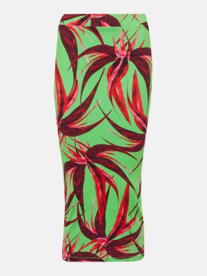 Pamučna midi suknja s printom Louisa Ballou zelena