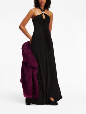 Jedwabna sukienka długa Karl Lagerfeld czarna