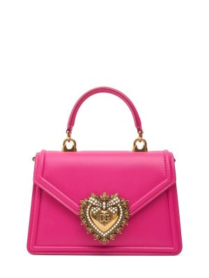 Kožená taška Dolce & Gabbana ružová