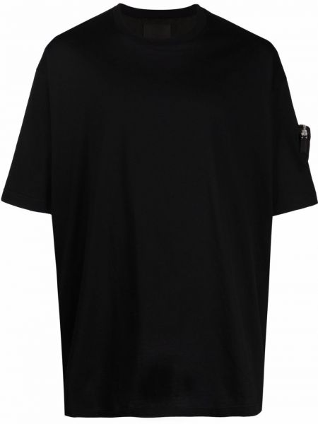 Camiseta con cremallera oversized con bolsillos Prada negro