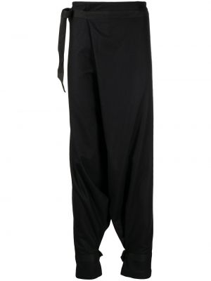 Vlněné volné kalhoty s vysokým pasem Toogood - černá