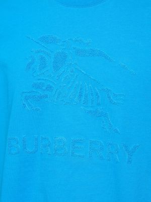 Памучна тениска от джърси Burberry синьо