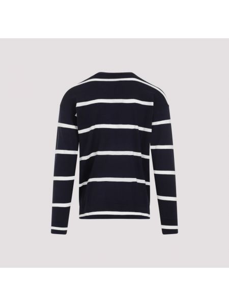 Suéter de cachemir de algodón con estampado de cachemira Giorgio Armani azul