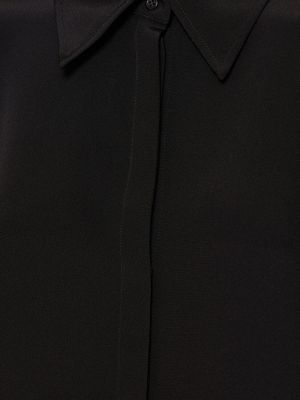 Krepová hodvábna košeľa Brandon Maxwell čierna