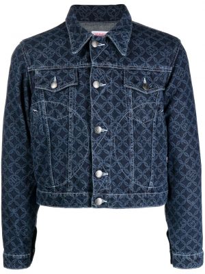 Veste en jean à imprimé Charles Jeffrey Loverboy bleu