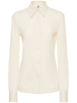 Bavlněná slim fit košile jersey Totême bílá