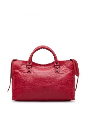 Kožená shopper kabelka Balenciaga Pre-owned červená