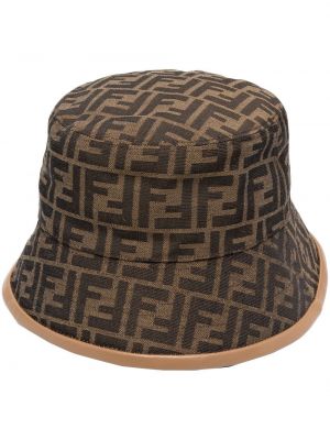 Žakárový klobúk Fendi hnedá