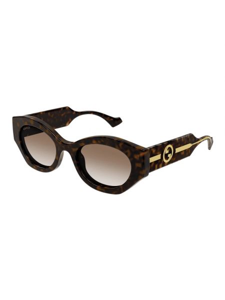 Okulary przeciwsłoneczne w geometryczne wzory Gucci brązowe