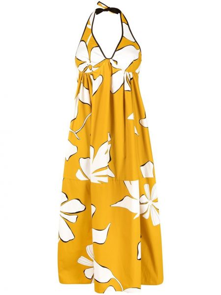 Vestido midi de flores con estampado Gentry Portofino amarillo