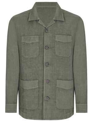 Льняной пиджак Gran Sasso зеленый