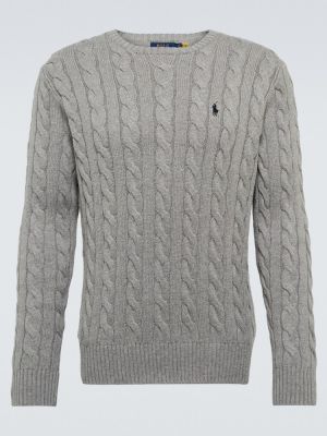 Pamučni džemper Polo Ralph Lauren siva