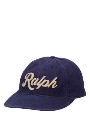 Haftowana czapka z daszkiem Polo Ralph Lauren niebieska