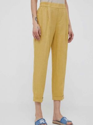 Pantaloni cu talie înaltă de in United Colors Of Benetton - galben