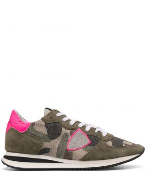Sneakers con stampa camouflage Philippe Model Paris verde
