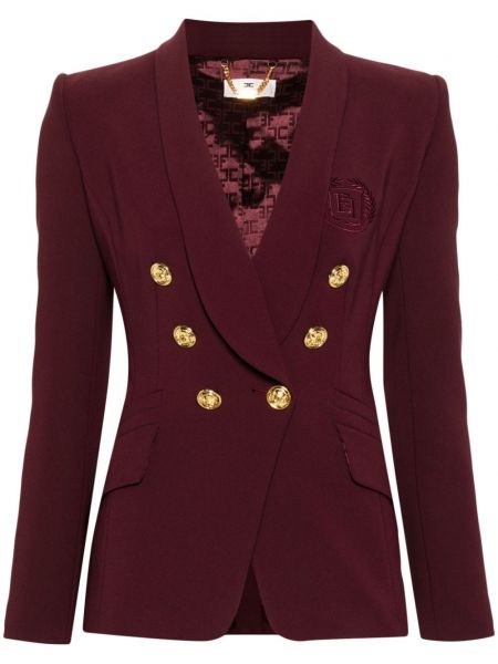 Crepe dobbeltradet blazer Elisabetta Franchi rød