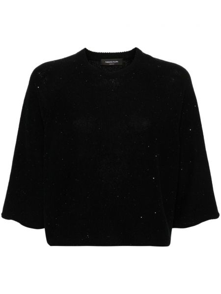 Пуловер с пайети Fabiana Filippi черно