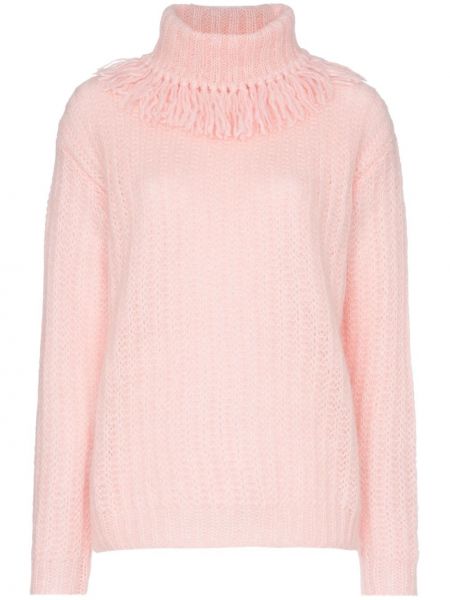 Jersey de cuello vuelto de tela jersey Miu Miu rosa