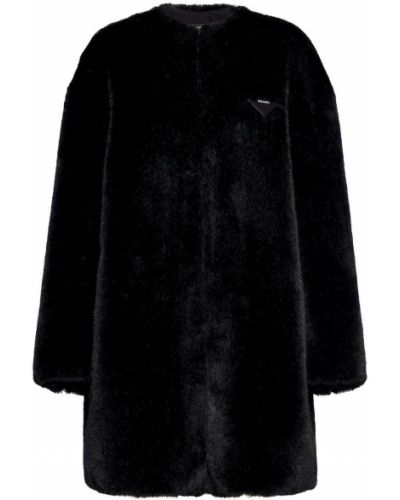Palton de blană Prada negru