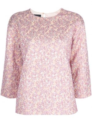 Жакардова блуза на цветя Rochas розово