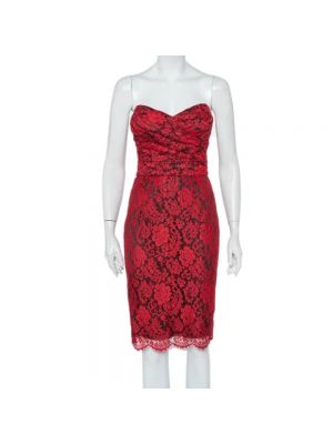 Sukienka koronkowa Dolce & Gabbana Pre-owned czerwona