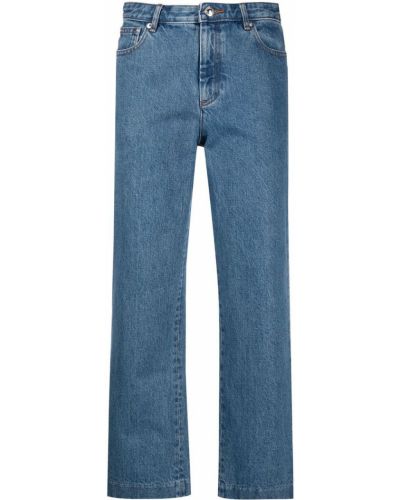 Джинсовые укороченные джинсы на шпильке A.p.c., синие