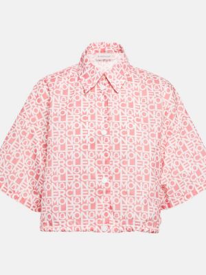 Camicia con stampa Moncler rosa