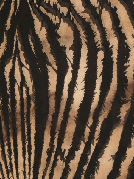 Jedwabna szal z nadrukiem w tygrysie prążki Roberto Cavalli