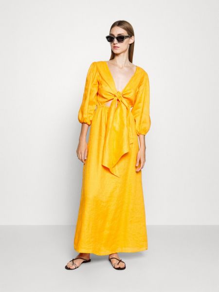 Sukienka długa Faithfull The Brand pomarańczowa