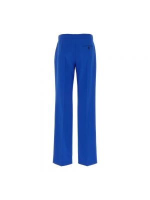 Pantalones rectos de lana Alexander Mcqueen azul