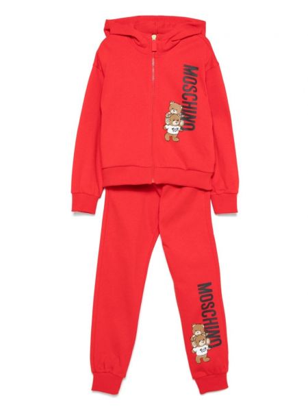 Printti verryttelypuku tytöille Moschino Kids punainen