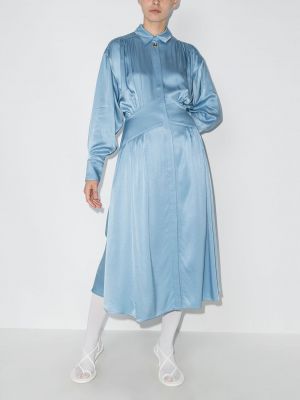 Vestido plisado Rejina Pyo azul