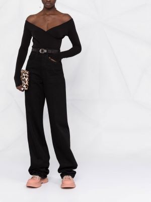 Bluzka z dekoltem w serek Atu Body Couture czarna