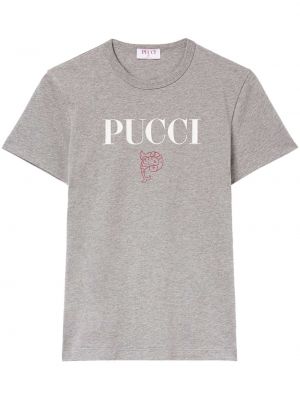 T-shirt en coton à imprimé Pucci gris