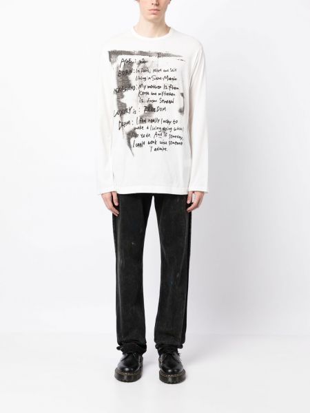 T-shirt avec manches longues Yohji Yamamoto blanc