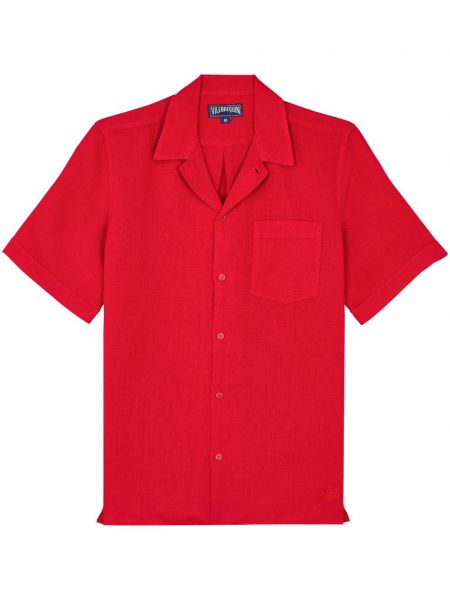 Chemise en lin Vilebrequin rouge