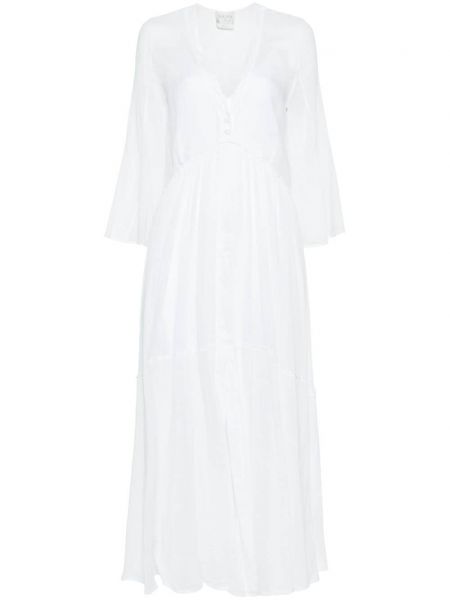 Φόρεμα με λαιμόκοψη v Forte_forte λευκό
