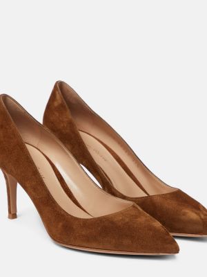 Semsket skinn pumps Gianvito Rossi brun