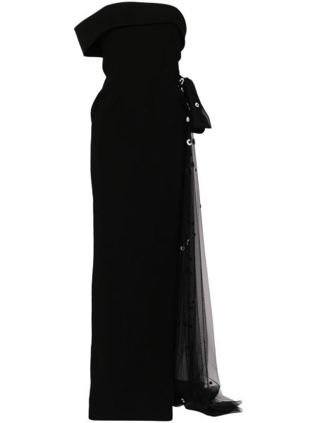 Gėlėtas skeltu suknele Saiid Kobeisy juoda