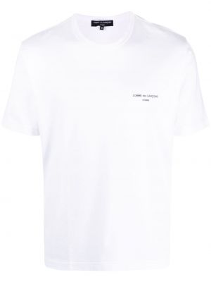 Koszulka bawełniana z nadrukiem Comme Des Garcons Homme biała