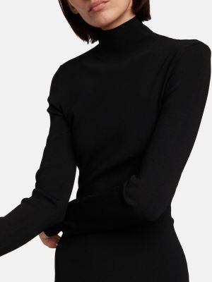 Πλεκτή μάξι φόρεμα Victoria Beckham μαύρο