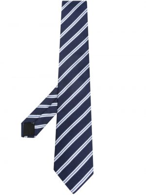 Csíkos selyem nyakkendő Lanvin kék