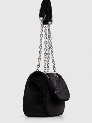Welurowa torba na ramię Juicy Couture czarna