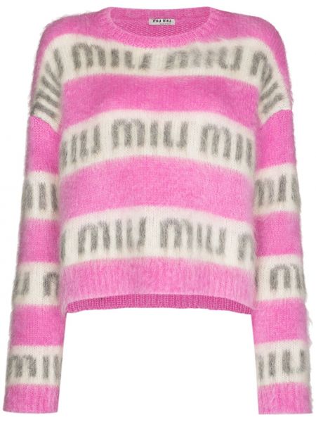 Jersey con estampado de tela jersey Miu Miu rosa