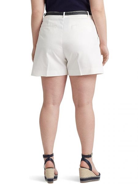 Плиссированные хлопковые шорты Lauren Ralph Lauren белые