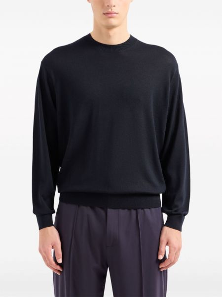 Woll pullover mit rundem ausschnitt Emporio Armani schwarz
