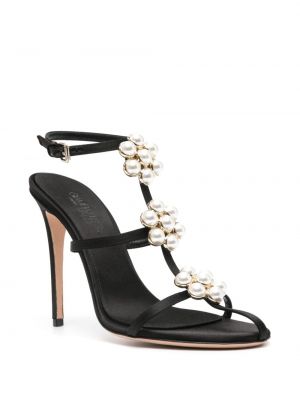 Sandály s perlami Giambattista Valli černé