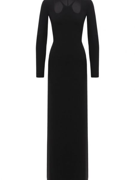 Шелковое длинное платье Tom Ford черное